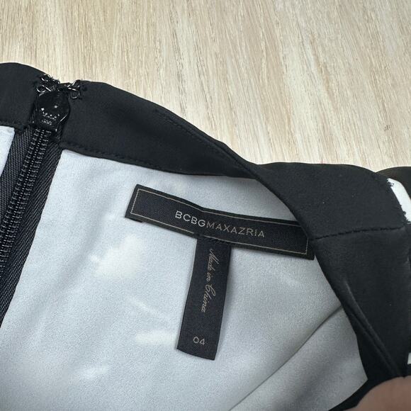 BCBGMaxazria Raquel Asymmetrical Hem Short Sleeve Party Mini Cocktail Dress 4 - Picture 9 of 14